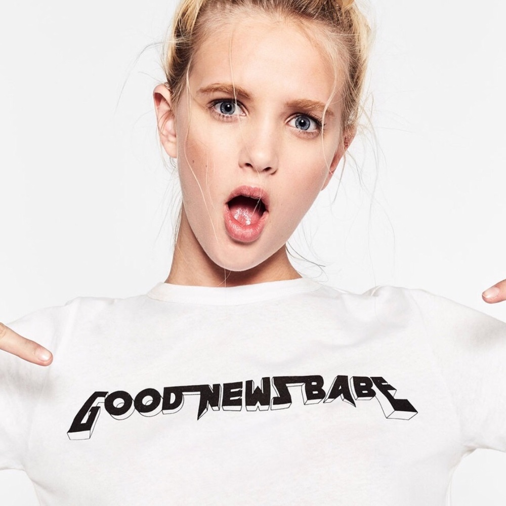 Zara “good news babe” tee
